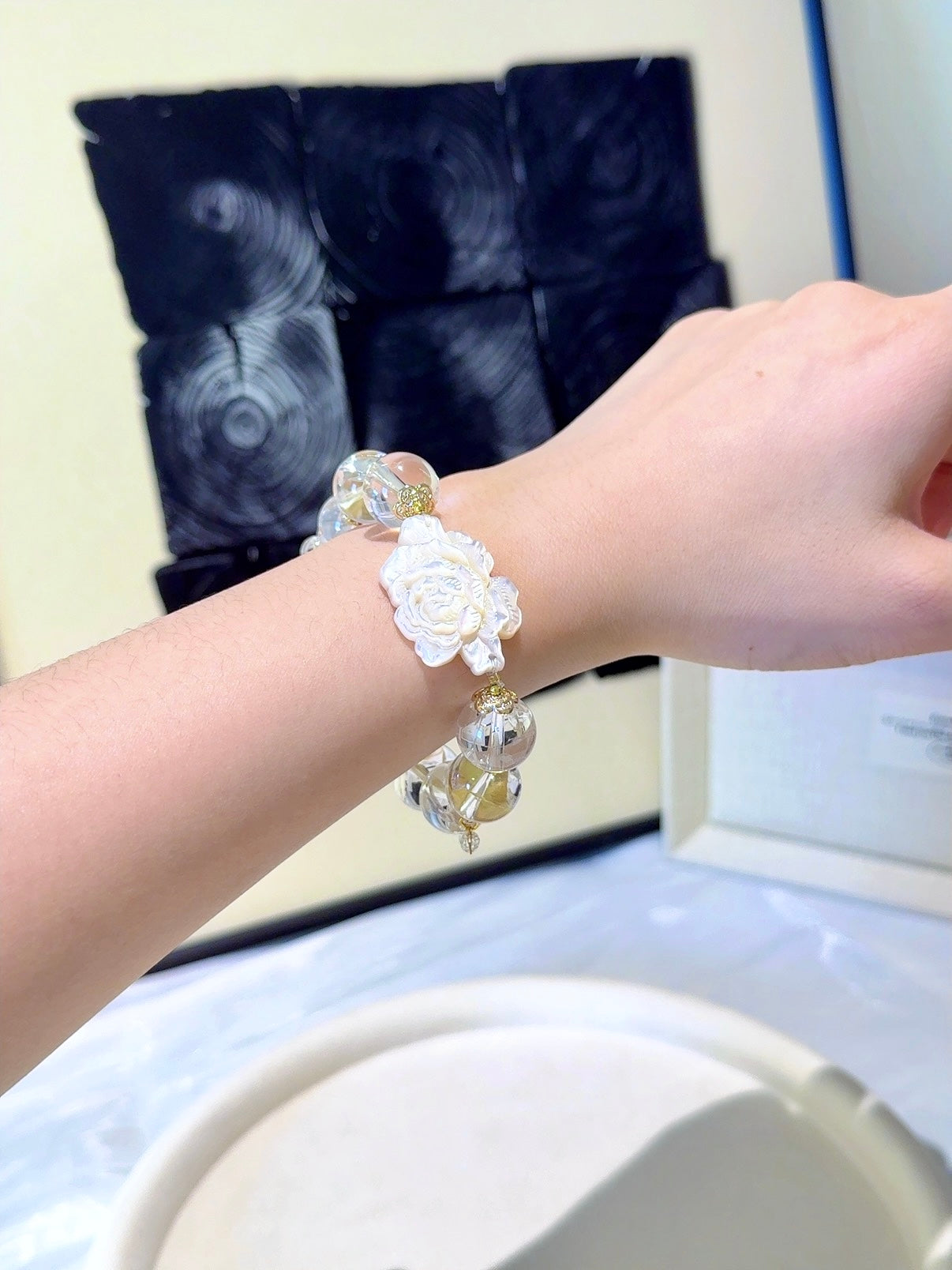 ▫️▪️ White crystal citrine bracelet